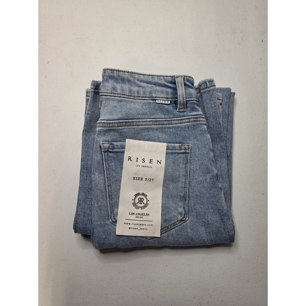 Risen Jeans Womens Size 5 27 Light Wash High Rise Wide Leg Denim RDP5542RT NEW